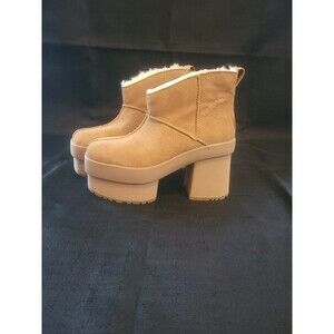 Ugg Chestnut Classic New Heights 3" Platform Mini Boot Size 9.5
